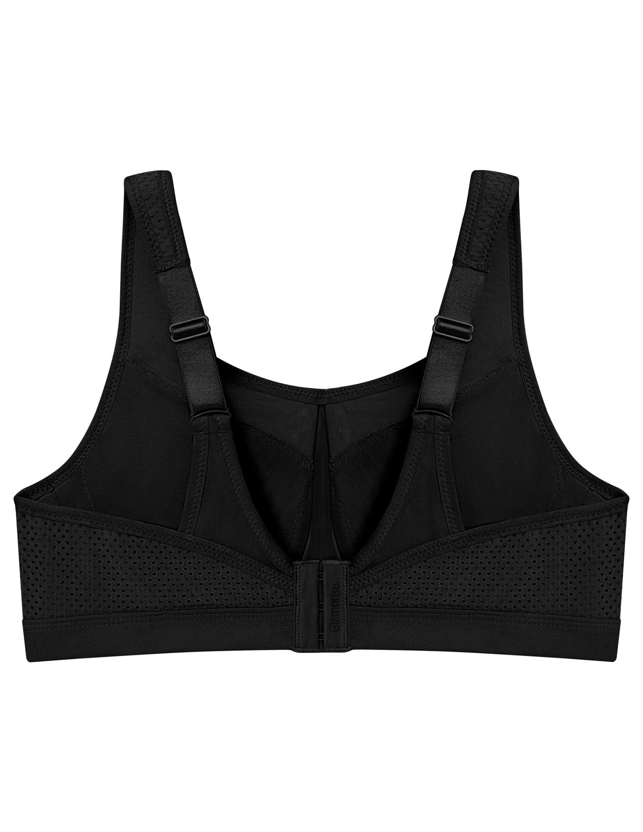 Glamorise Große Größen Plusgröße Bügel-Sport-BH für hohe Belastung Nr. 9066, Schwarz, 100D