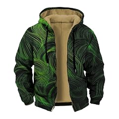 Mens Winter Coats Long Sleeve Sherpa Fleece Lined Full Zipper Retro Ethnic Print Big And Tall Fashion Warm