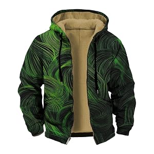Mens Winter Coats Long Sleeve Sherpa Fleece Lined Full Zipper Retro Ethnic Print Big And Tall Fashion Warm