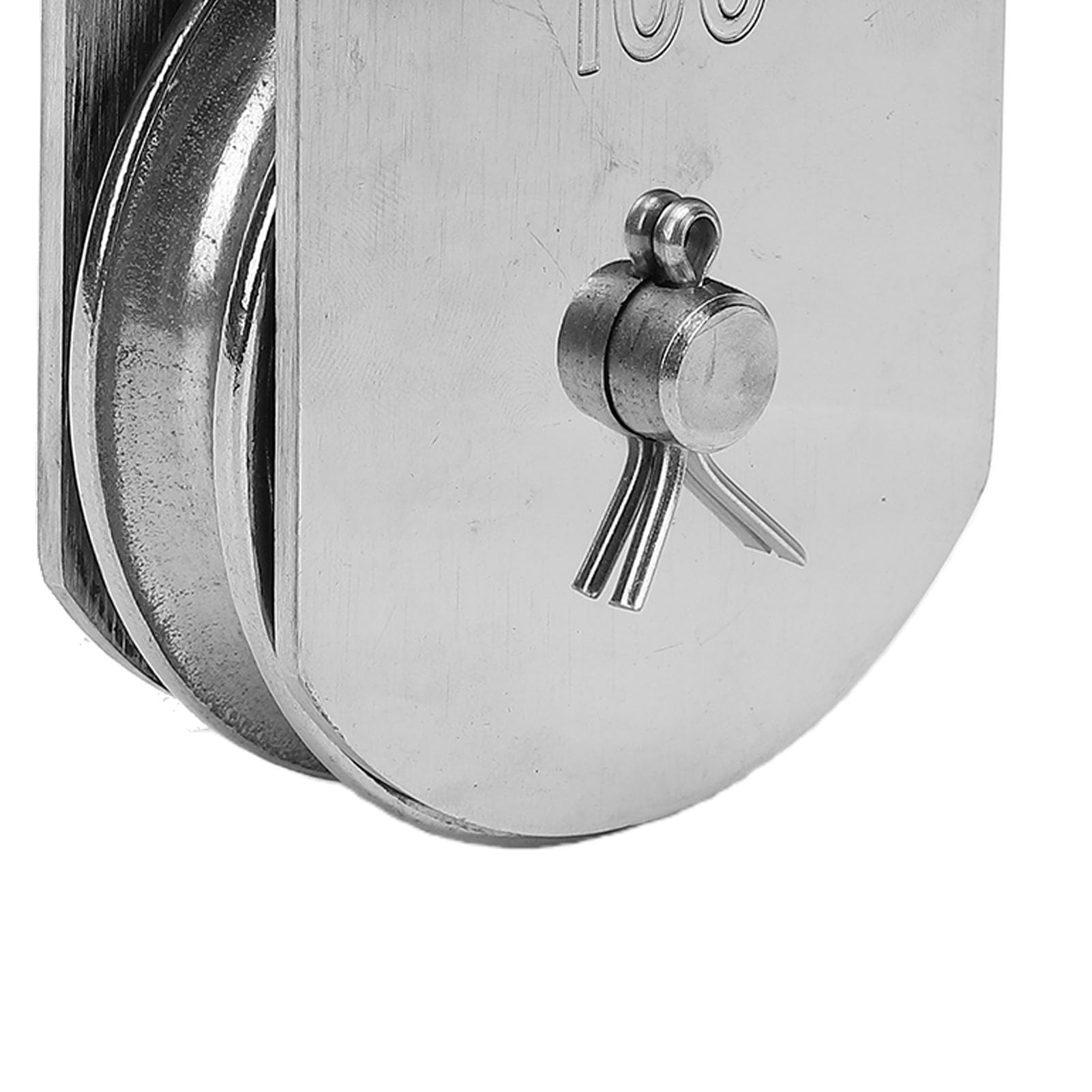 ViaGasaFamido Polea Simple Resistente de Acero Inoxidable, Polea de Cable de 4 "con Gancho Giratorio para Garaje y Barco, Cuerda de 3/8"