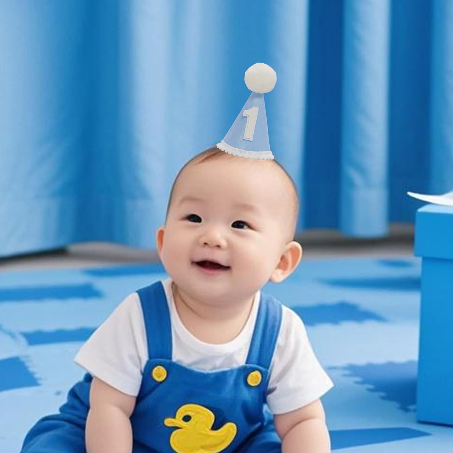 Blue six months Birthday Party Hat - Decoration, Photo Prop, Baby Boy six months Birthday Crown, Kids Party Hat - Image 7