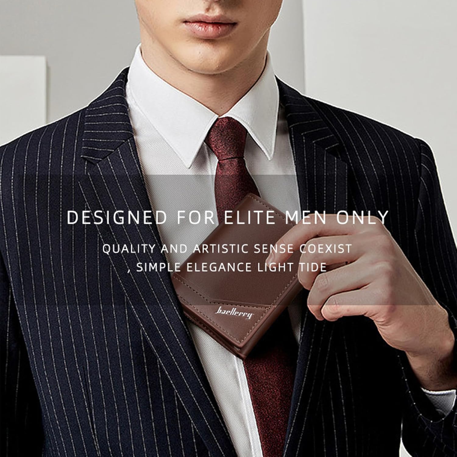 Small Popup Card Case Wallet, Campact Design RFID Wallet for Men with Card Slots, Slim Mens Leather Wallet Purse Black image 6 of 7 B0DM8V3ZXC