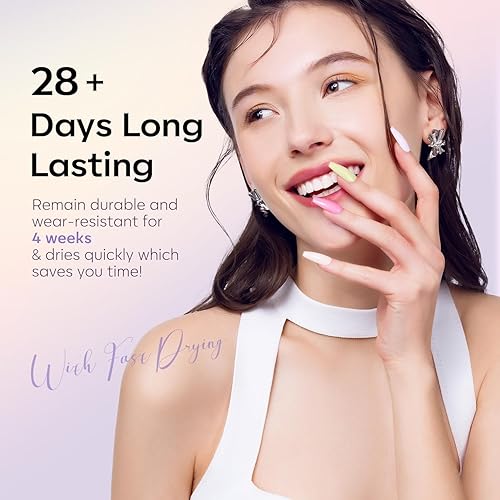 Miniatura 6 de modelones Esmalte de uñas de gel, 0.5 onzas líquidas, esmalte de gel morado pastel, esmalte de uñas de color morado claro, 2023 primavera, arte de