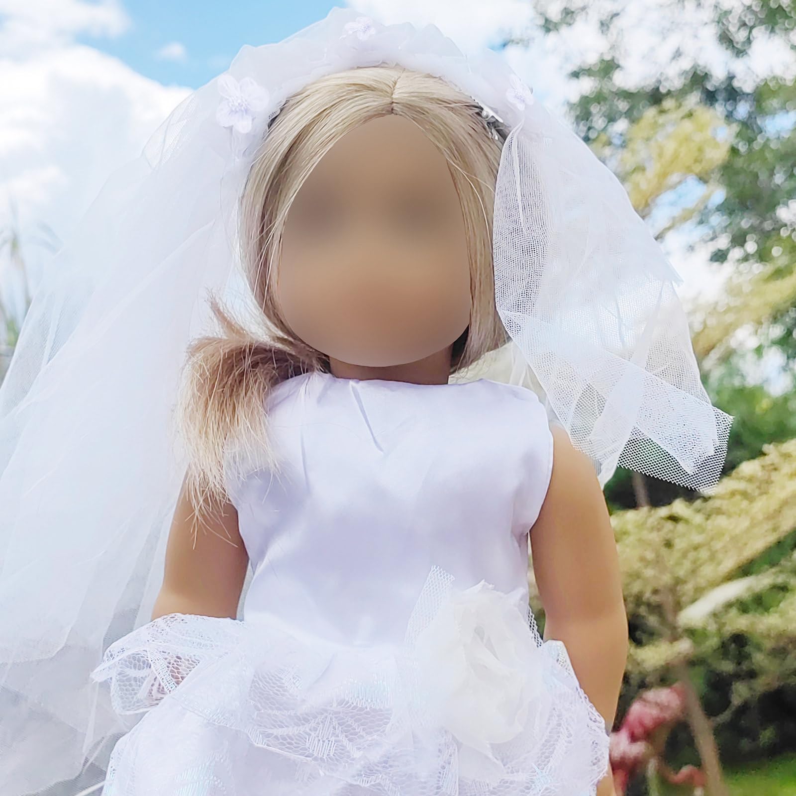 doll in wedding dress cute Amazon.com: BARWA White Wedding Dress with Long Veil Evening Party Princess  White Lace Gown Dress for 11.5 Inch Girl Doll : Toys & Games