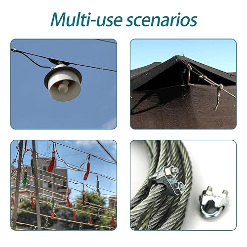 Miniatura 6 de Abrazadera de cuerda de alambre, 20PCS 18 pulgadas M3 abrazaderas de cable, abrazadera de alambre plateada cinc