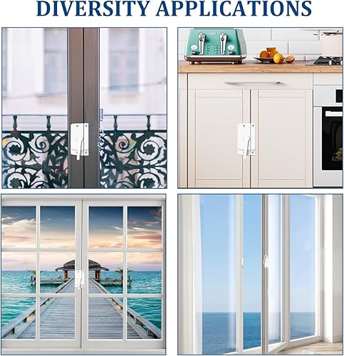 Miniatura 5 de WAO ZONE Paquete de 6 cierres de ventana de seguridad, para ventanas correderas verticales y horizontales y ventanas individuales o dobles de vinilo