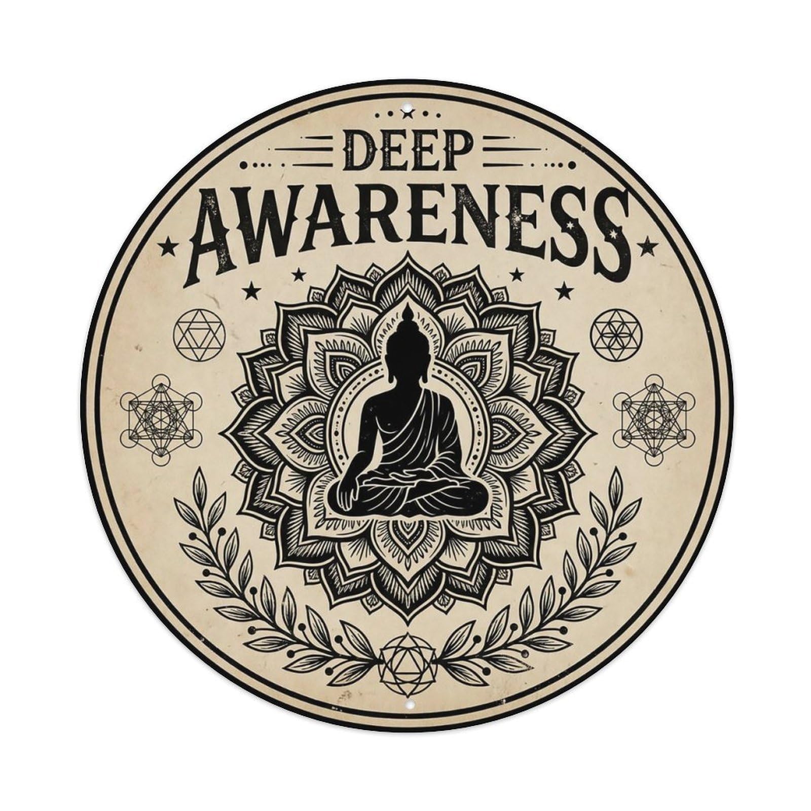 Zen Flower Meditation Den Awareness Metal Tin Sign