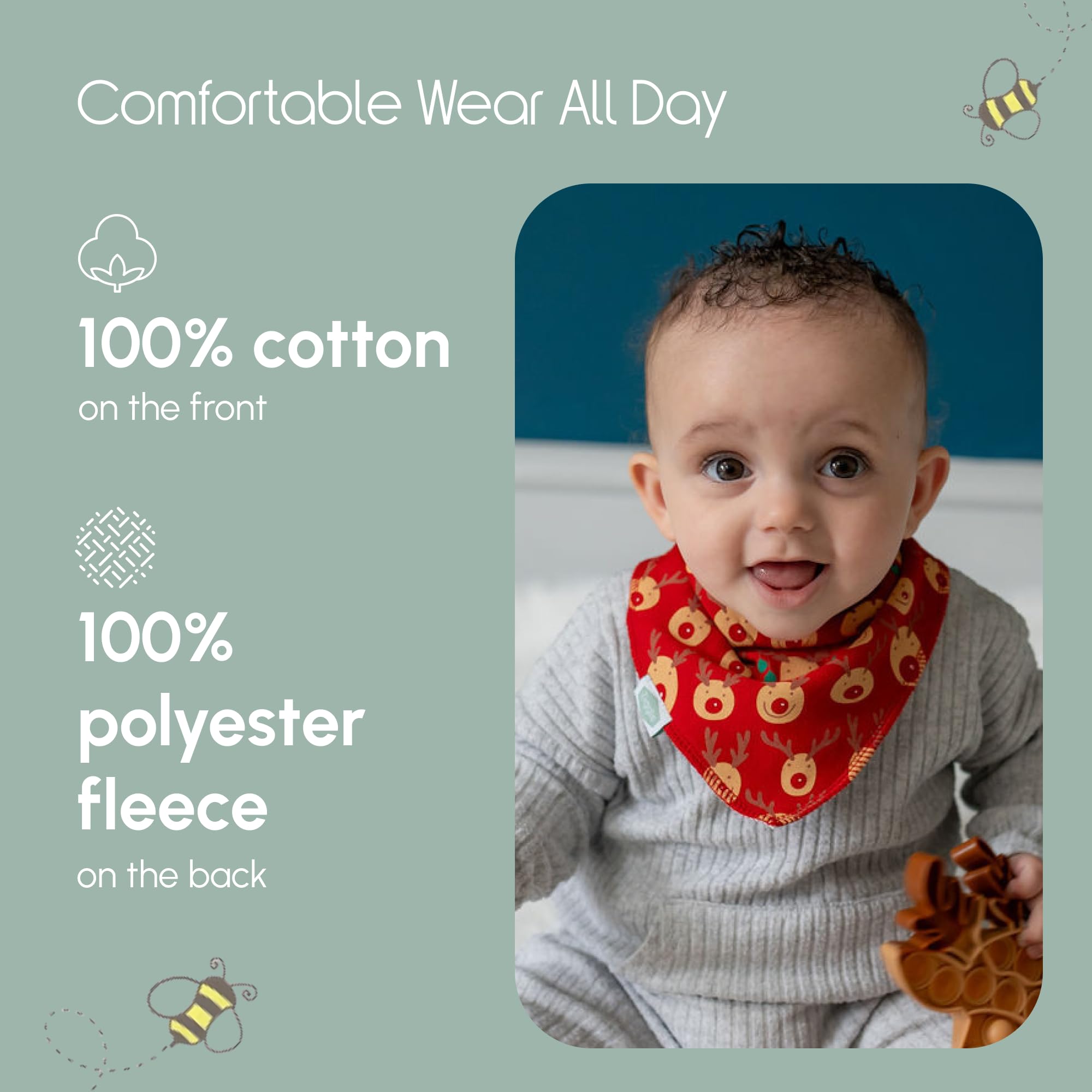 Bandana Dribble Bibs - Cotton Front Baby Bibs Newborn to 24 Months - Newborn Baby Gifts - Bibs For Comfortable Kids — view 110