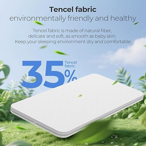 Miniatura 4 de Pack n Play de 38 x 26 colchones 1.5 pulgadas de grosor de espuma viscoelástica de gel de doble cara y almohadilla para colchón apto para gracoBaby