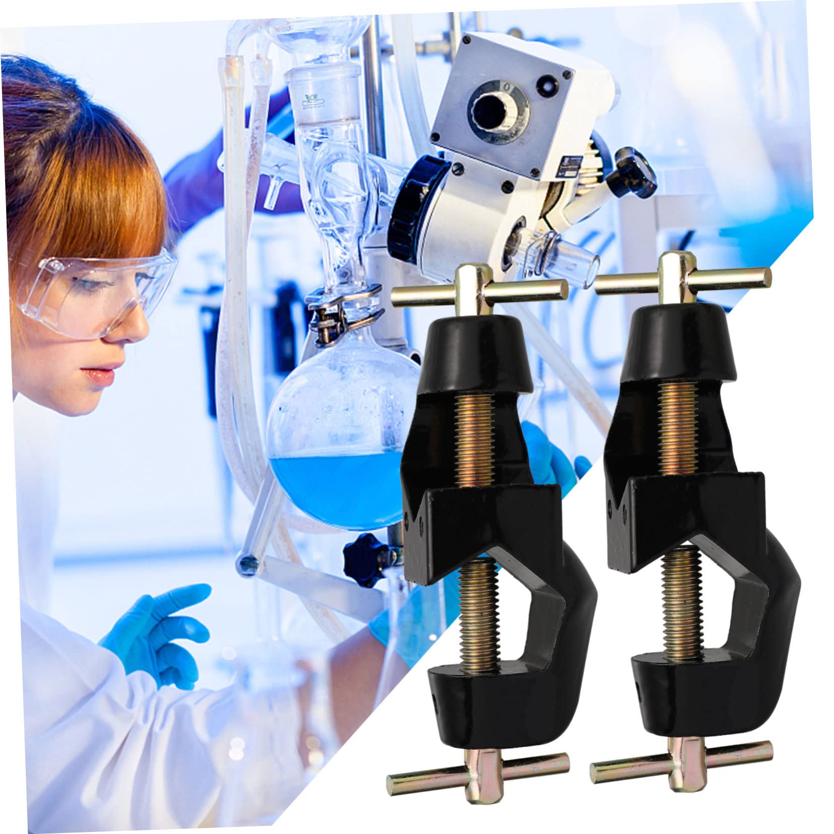 Cabilock 4 Sätze Deutscher Kreuzclip Laborstativ-clip Laborklemme C-clamps Inhaber Einstellbar Klemmbausteine Becherklemme Becherhalterklemme Klemmhalter Zinklegierung Schwarz 2 Stücke * 4
