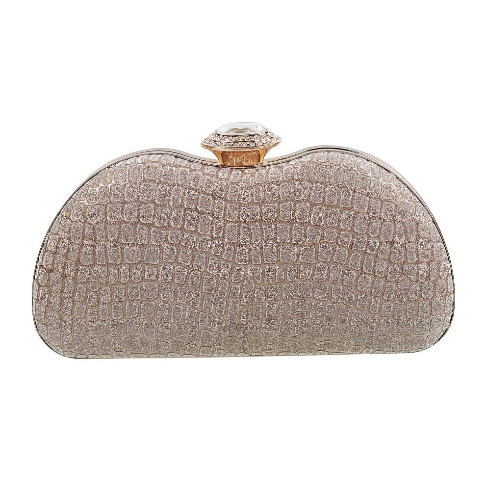 Image of Mochi Women Gold Fancy Clutch (38-7641)