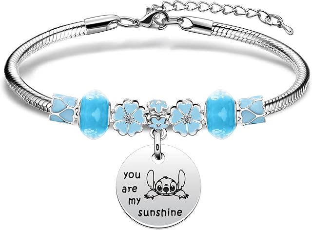 LUXYSODE - Women Girls Jewellery You Are My Sunshine Charm Bracelet Cuff Bangle for Daughter Niece Granddaughter