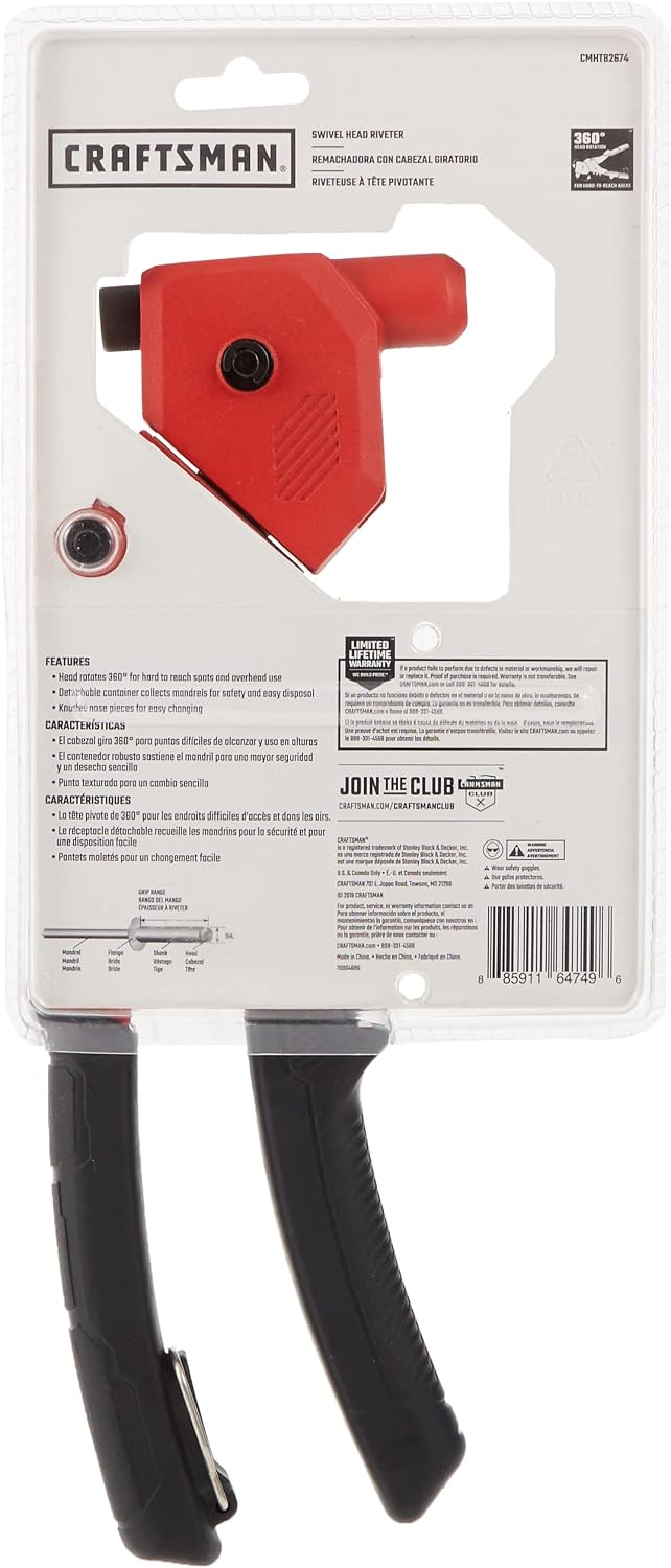 CRAFTSMAN Pop Rivet Tool, Swivel Head Gun (CMHT82674)