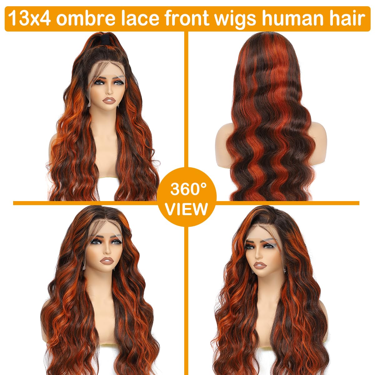❤️FIRE HAWT 24” CELEB 3 TONE OMBRE LACE-FRONT Wig Amazon.com : Cypha Ombre Lace Front Wig Human Hair Highlight  main image 2
