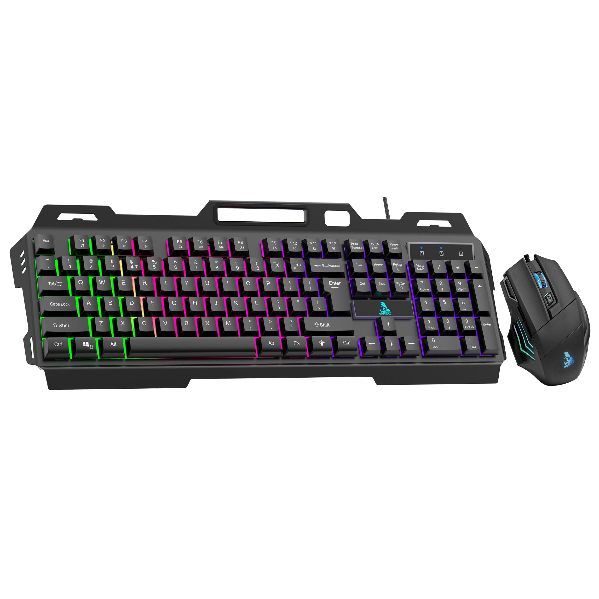 TAG GAMERZ Avenger 3.0 RGB Gaming Keyboard and Mouse Combo, Multi-Color LED Lights, 7-Button Gaming Mouse, High-Resolution Sensor with 3200 DPI, x2 Fire Key, Braided Cable, Metal Body, Multimedia Keys-image-38