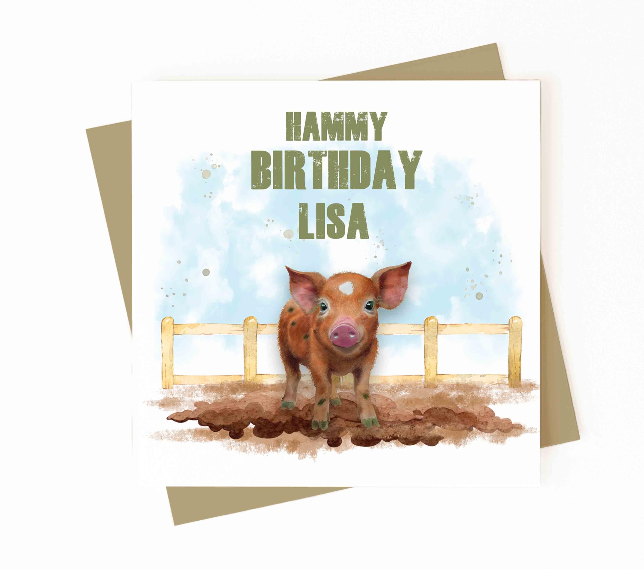 Richard Ham Birthday Card - Jeremy's Farm, Cute Piglet Farming