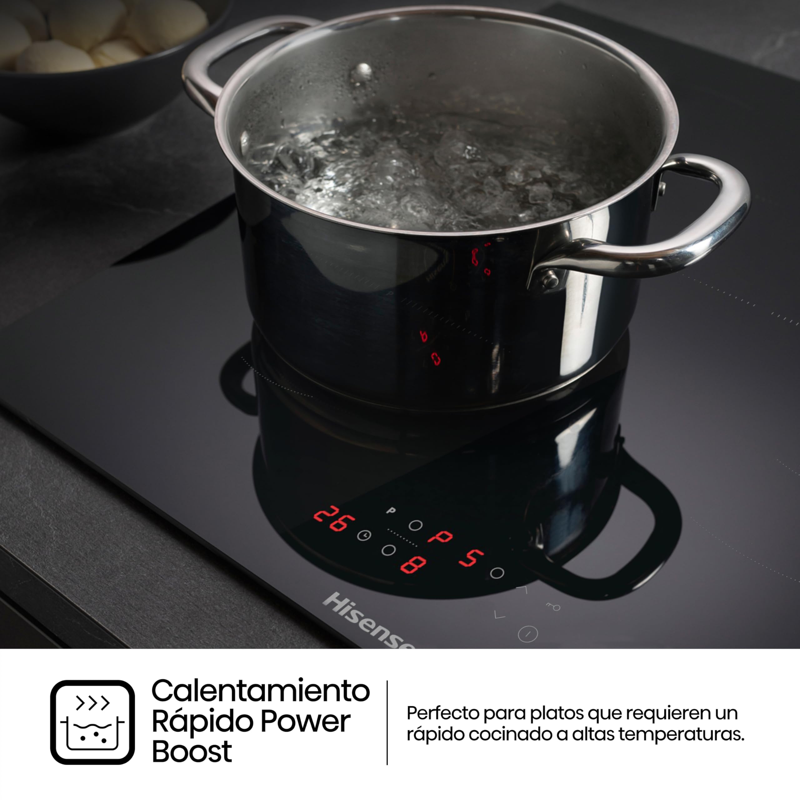 Hisense HI6311BSCE - Placa Induccion, 29 cm, Vitroceramica, 3 Fuegos, 7200W, Calentamiento Rápido Power Boost, Contol Táctil, Zona Expandible — view 10