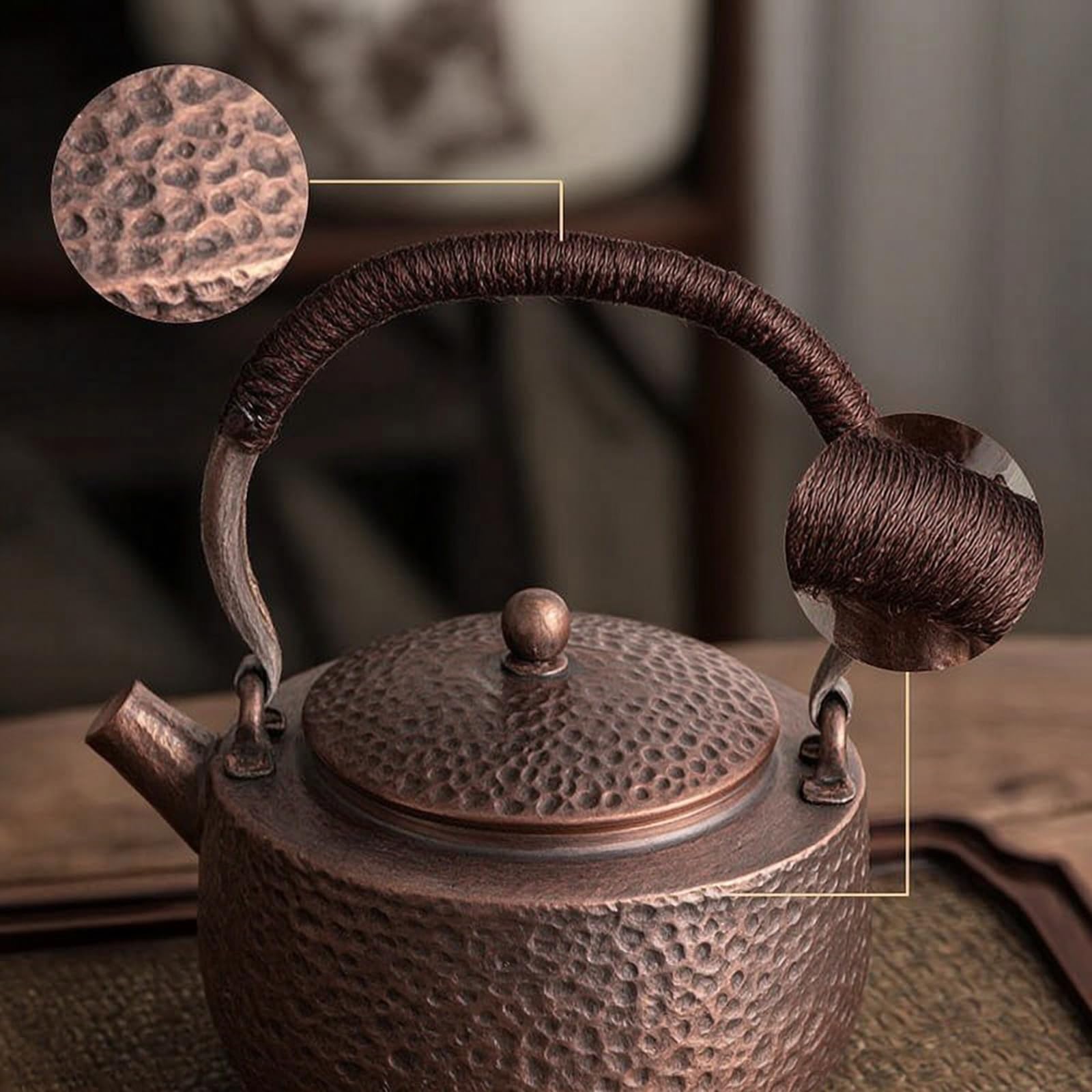 銅製 槌目模様 茶器 急須 Amazon | kowaku 銅ケトル 伝統工芸 銅急須 槌目仕上げ 銅ポット