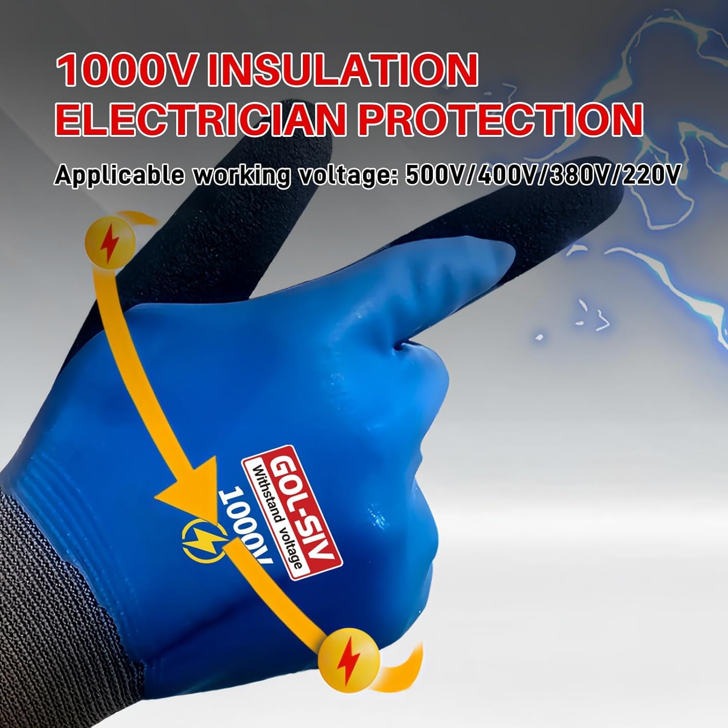 1000V Insulated Electrician Gloves, High Precision Safety Work Gloves for Circuit Handling & Assembly, Oil-Resistant Grip with Flexible Fit, 5 Pairs