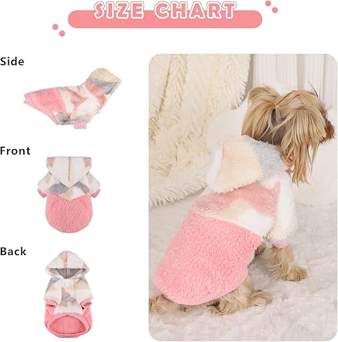 Miniatura 10 de Sudadera con capucha de leopardo para perros, suéteres de forro polar para perros pequeños, niños y niñas, otoño e invierno, ropa cálida para perros