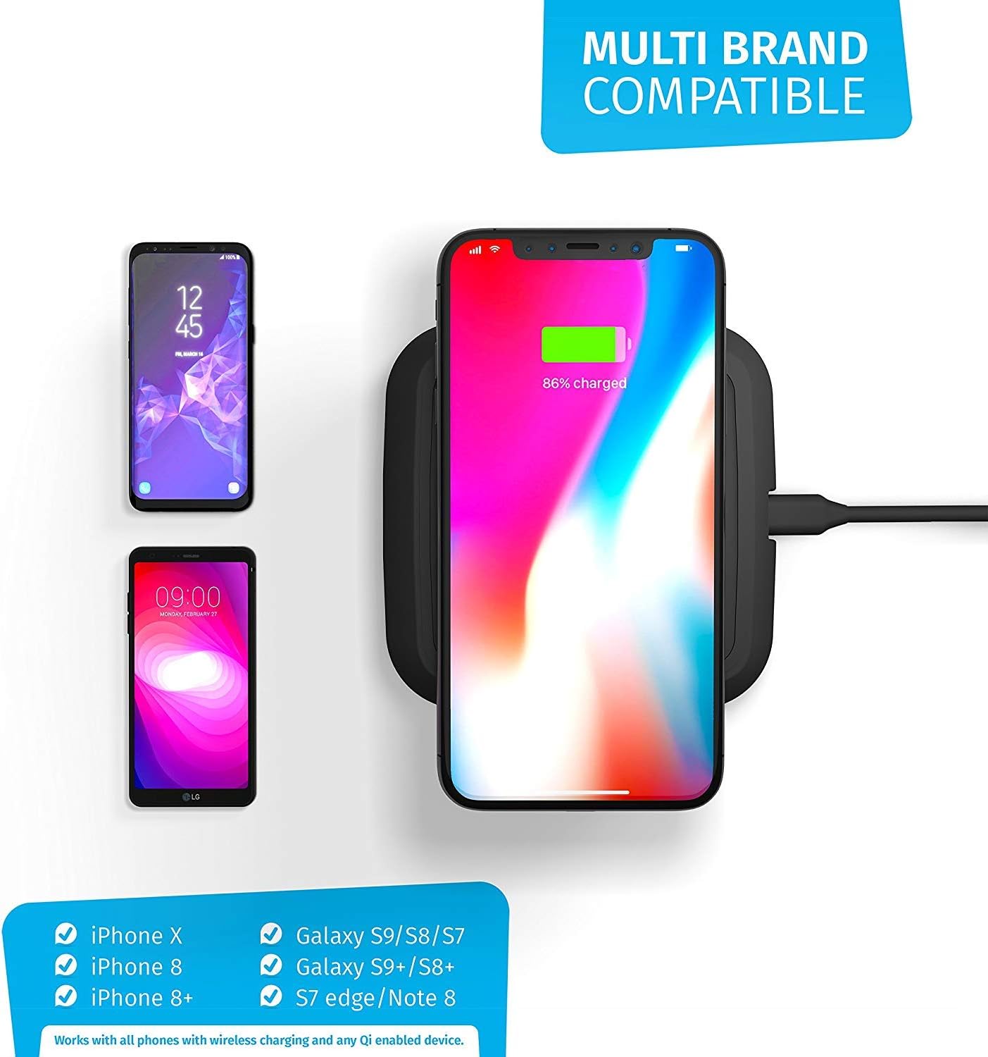 Up To 40% OFF ZENS Wireless Charging Pad - Single Qi Charger Pad with 15 Watt Power Output - Supports Apple iPhone and Samsung Galaxy Fast Charge -Includes AC/DC Adapter - Black Buy 1 get 1 ZENS Wireless Charging Pad - Single Qi Charger Pad with 15 Watt Power Output - Supports Apple iPhone and Samsung Galaxy Fast Charge -Includes AC/DC Adapter - Black