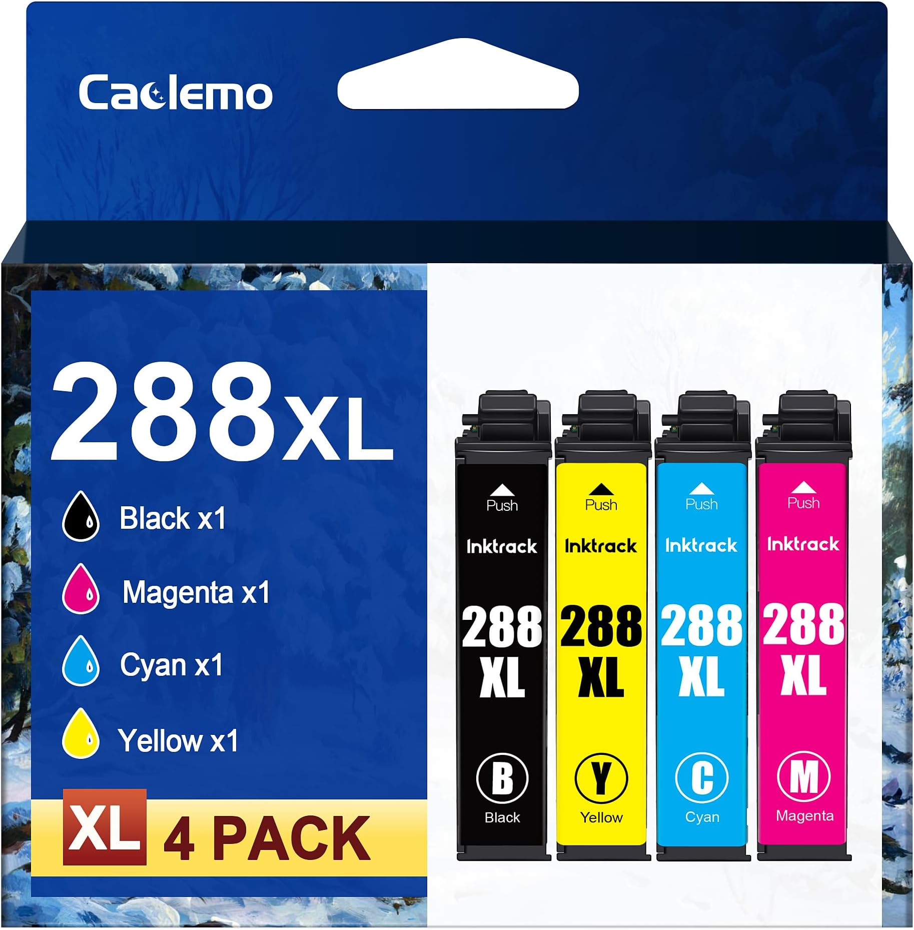 288XL Ink Cartridges for Epson Printer Remanufactured 288 XL T288XL 288 Ink Cartridges Replacement for epson 288xl Ink cartridges Combo Pack Work with XP-440 XP-446 XP-340 XP-430 Printer (4 Pack)