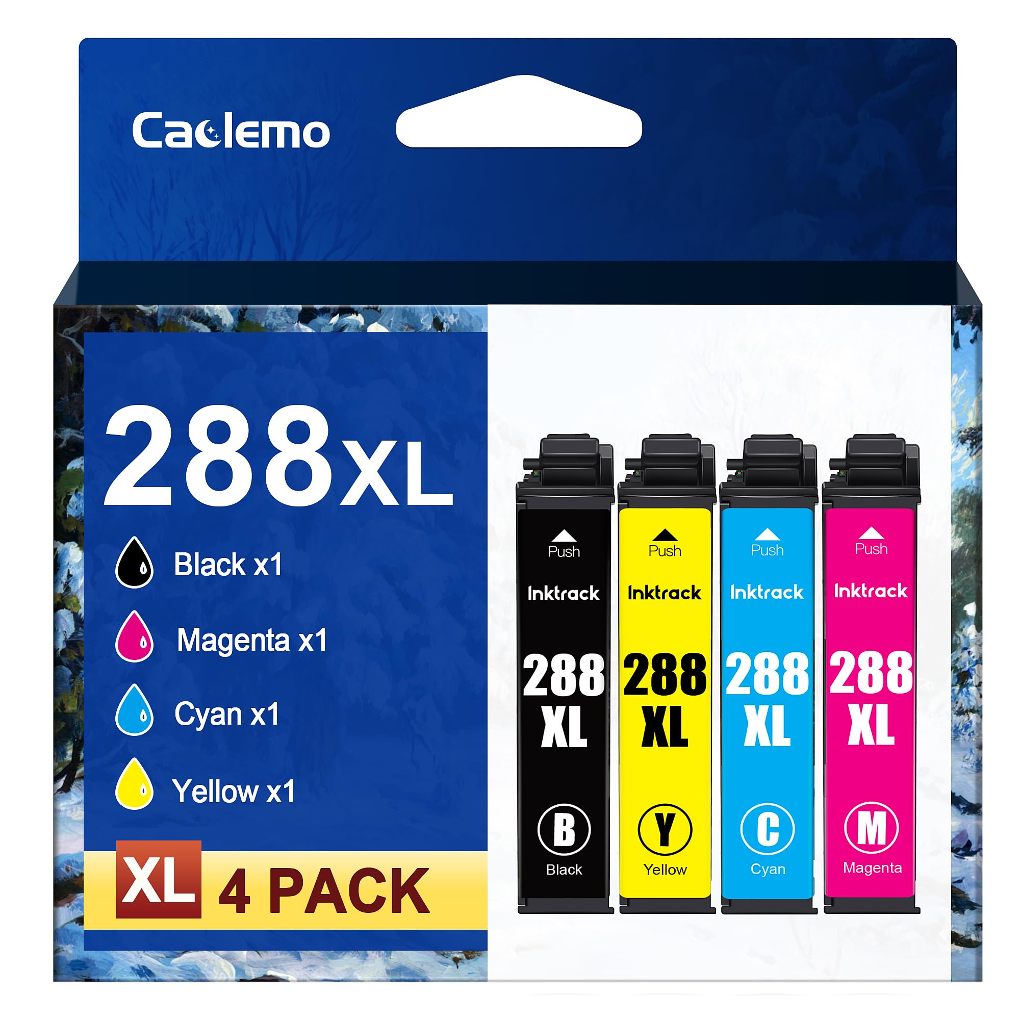 288XL Ink Cartridges for Epson Printer Remanufactured 288 XL T288XL 288 Ink Cartridges Replacement for epson 288xl Ink cartridges Combo Pack Work with XP-440 XP-446 XP-340 XP-430 Printer (4 Pack)