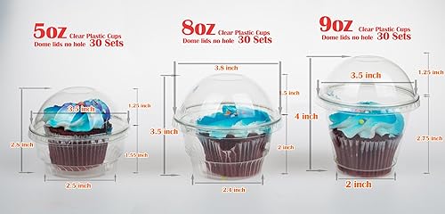 Miniatura 9 de Golden Apple, vasos de plástico transparente de 8 onzas para helado, cuenco para aperitivos, 4 tipos de tazas