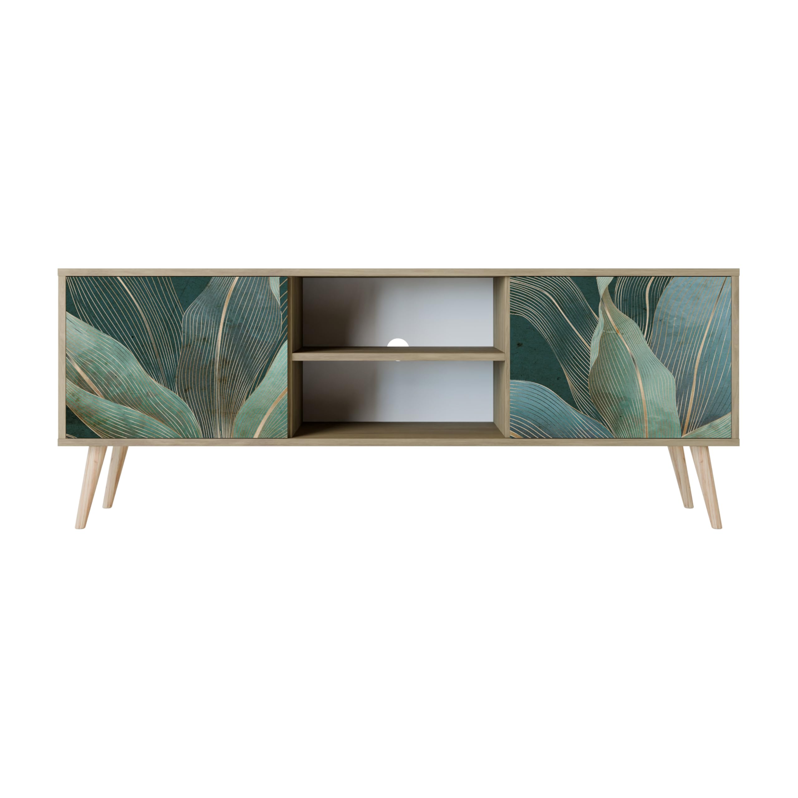 HEALANCY Mobile Porta TV Moderno – Mobile Supporto TV Basso - Credenza con Ante per Soggiorno, Design Contemporaneo, 161x42x38 cm