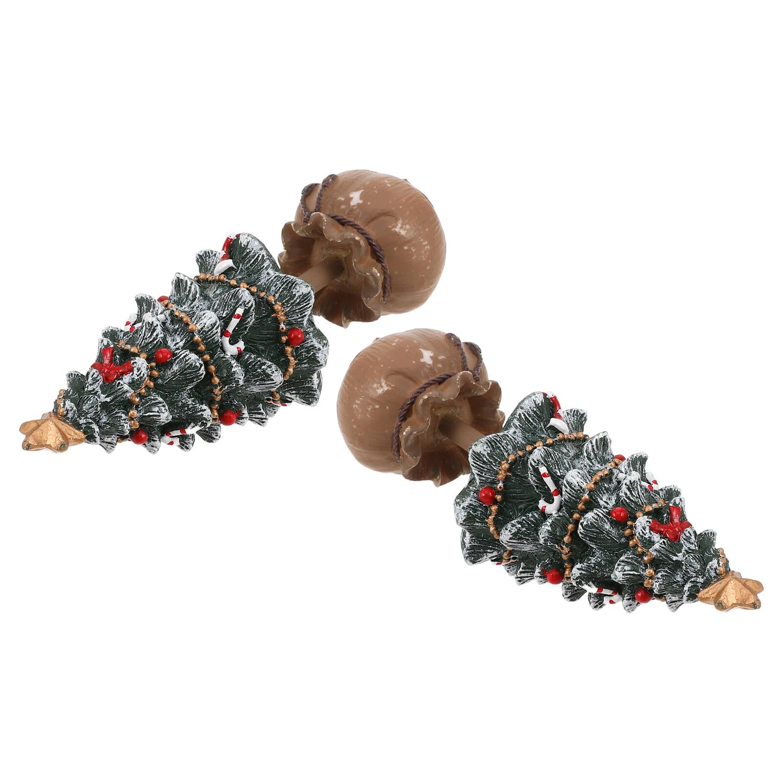 Toyvian 2 Pezzi Mini Alberi di Natale da Tavolo in Resina Verde Sculture Natalizie da Scrivania per Casa Ufficio e Decorazioni Festive Accessori Fotografici Compatti e Resistenti allo