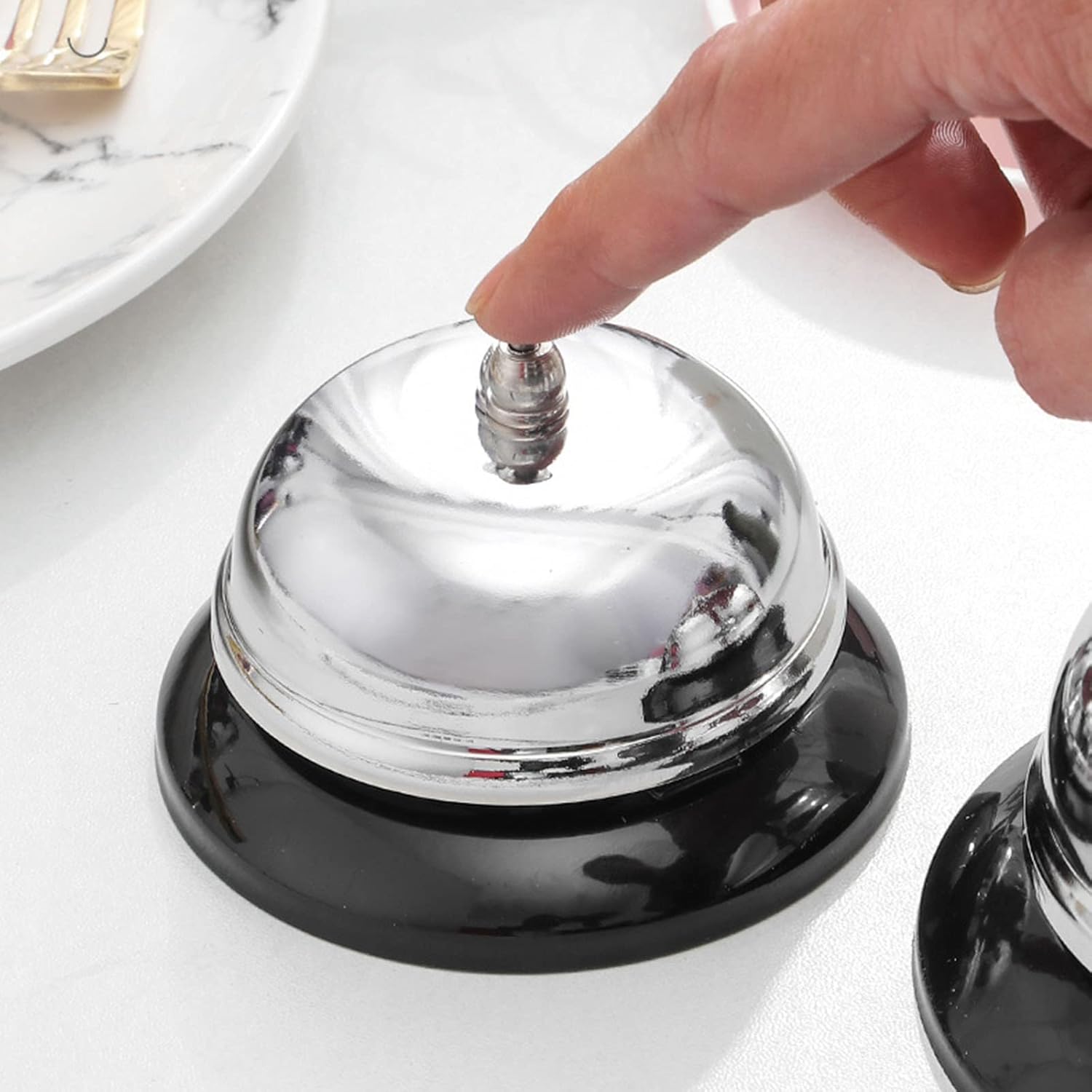 convinced8 Mini Call Bell, 3.34in Diameter with Metal Anti-Rust Construction, Durable, Service Bell Dinner Desk Bell for Kitchen Restaurants Bar Hotels Schools, Kitchen Summoning Bell : Office Products