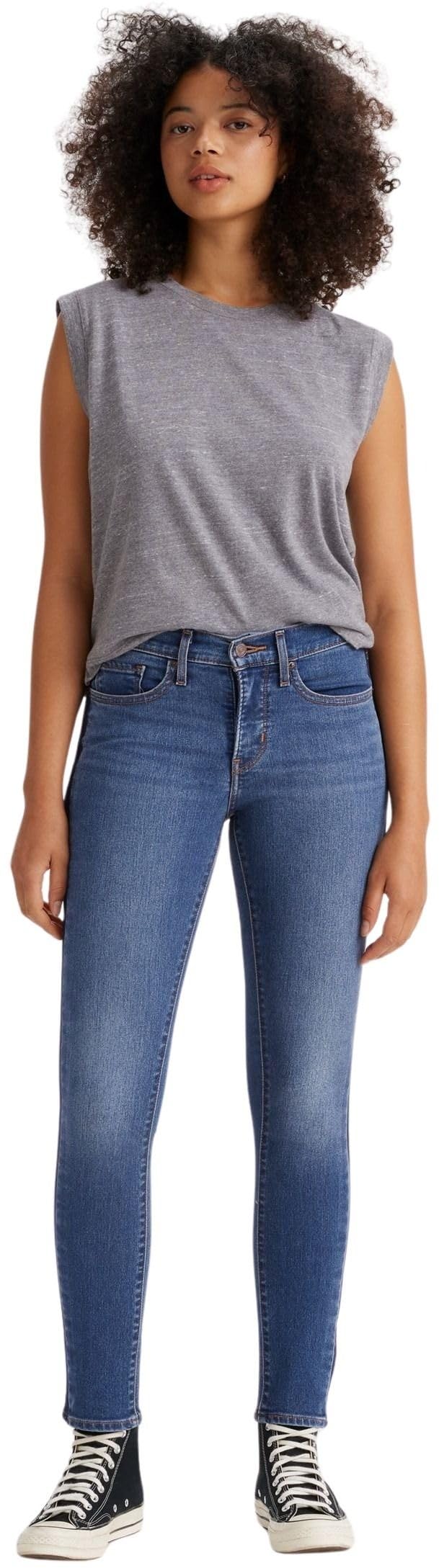 Levi's Damen Jeanshose 311 Shaping Mid Rise, Skinny Fit, Blau (Did It Matter), W28/L28