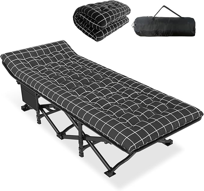 ATORPOK Camping Cot for Adults with Cushion Comfortable,Portable
