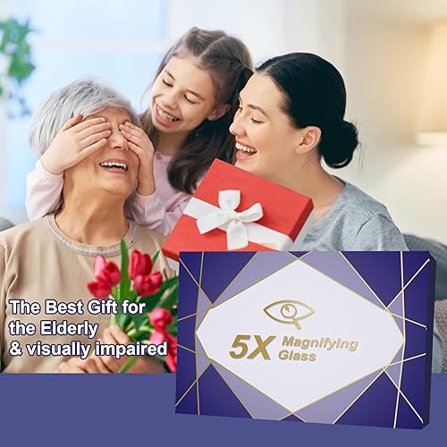 Miniatura 3 de Lupa de página grande 5X para leer, azul