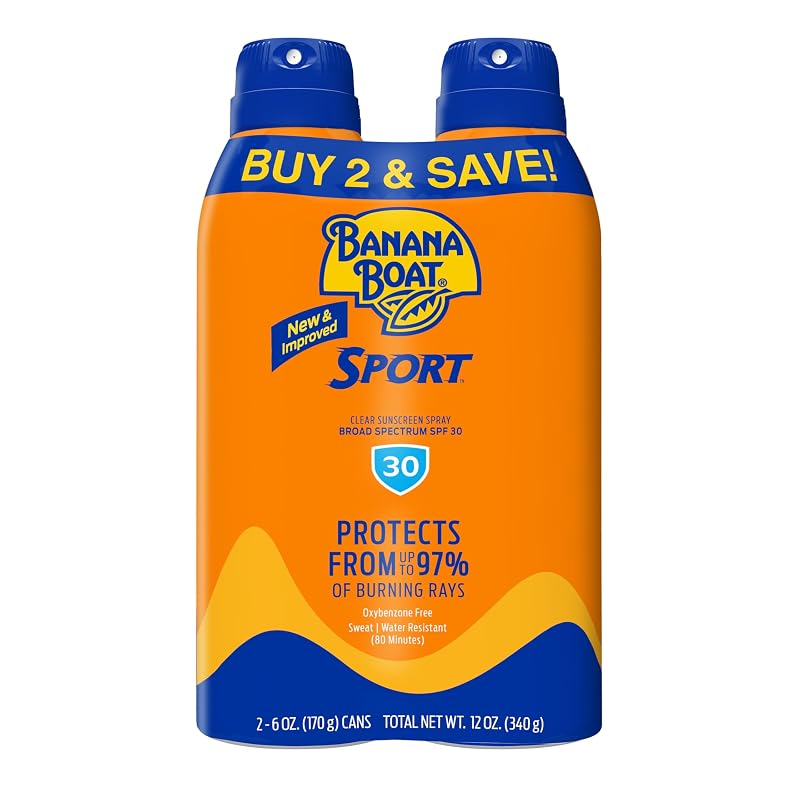 Protetor solar corporal em spray Banana Boat Sport SPF 30, 2 unidades de 177 mL