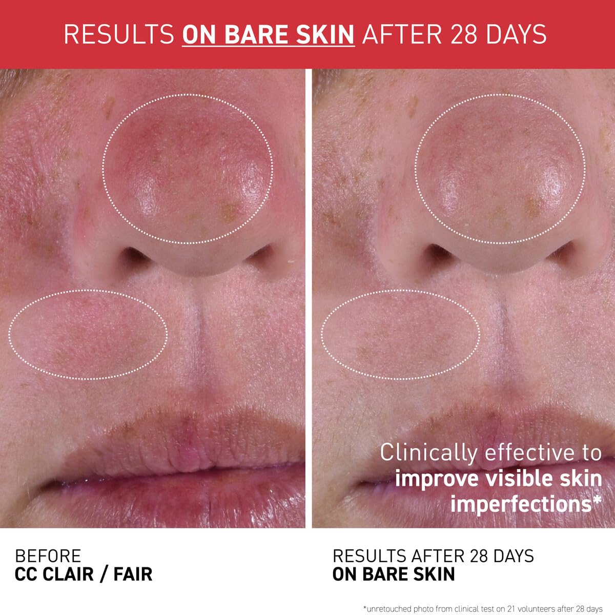 Crema CC correctora de color con centella asiática, Fair (Clair), corrector facial ligero multiusos con acabado iluminador que calma e hidrata - Perfector de la piel coreano SPF para el 5