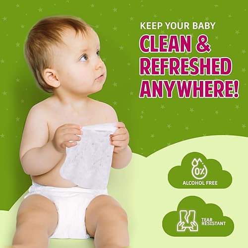 Miniatura 4 de MED PRIDE Toallitas perfumadas de gran tamaño de 9.5 x 9.5 pulgadas para bebé, paquete a granel de 240, sin alcohol, sin parabenos, con aloe vera y