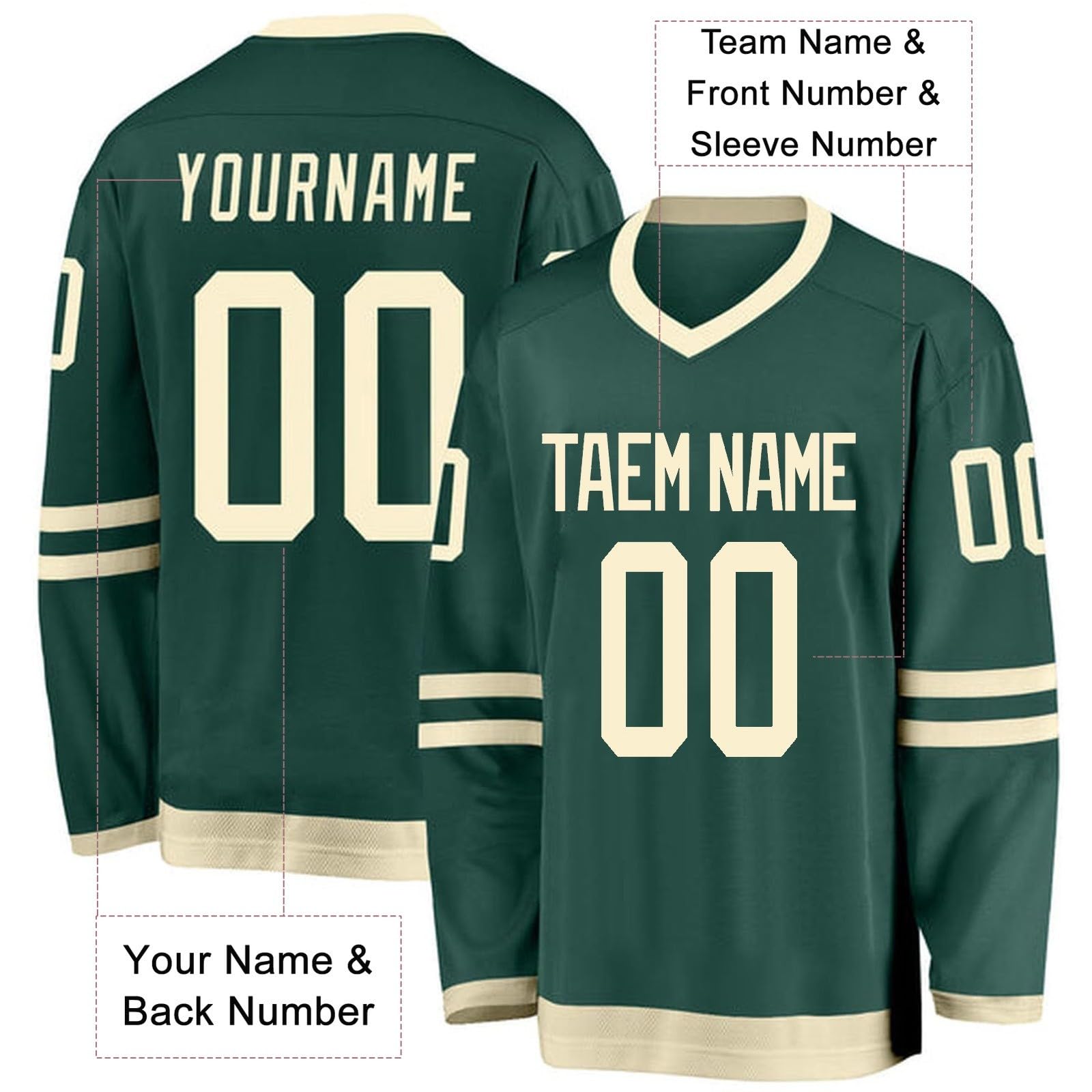 Maillot de Hockey personnalisé avec nom, équipe et numéro pour Enfants et Adultes
