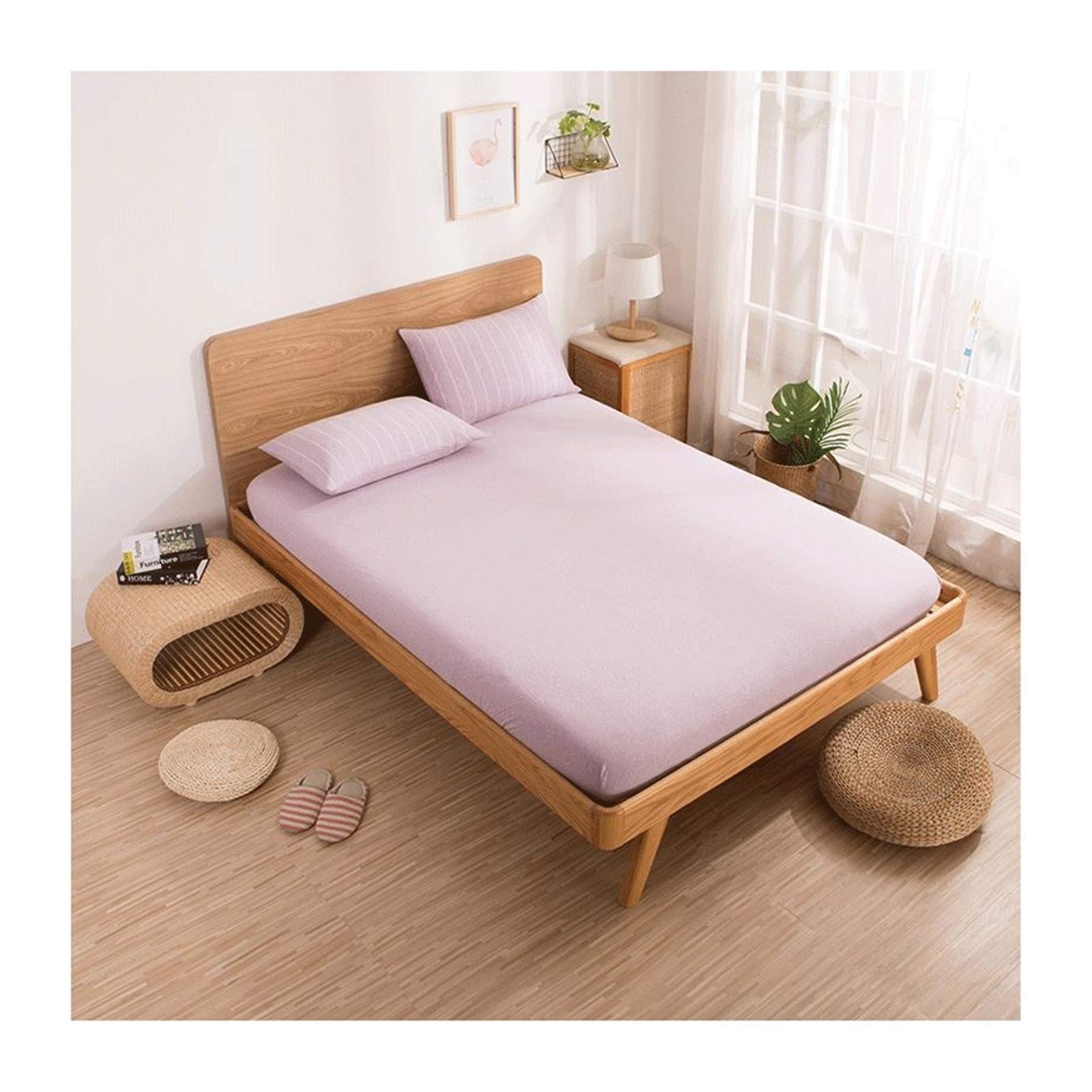 Sábana ajustable 100% algodón transpirable con bolsillo profundo 20cm para cama individual y doble King