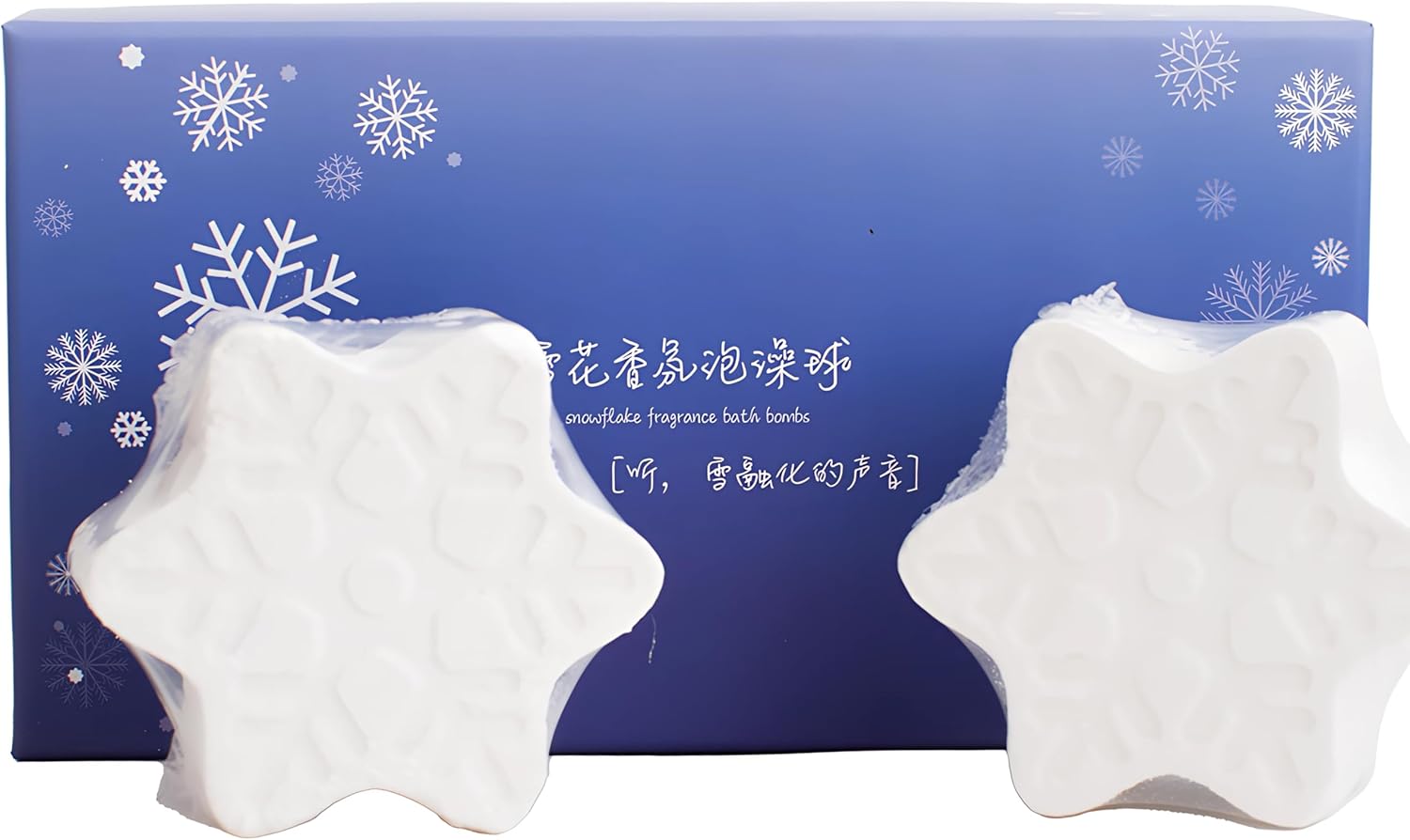2 Pack Snowflake Bath Bombs for Women Spa Gift Set Natural Milk and Jojoba Oil Sea Salt Relaxing Moisturizing Birthday Gift for Her Bubble Bath Skincare