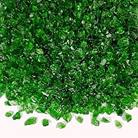 Vista 1 de HappyFiller 1.3 LB de arena de vidrio triturado verde oscuro, piezas de vidrio roto, piedras de terrario trituradas para arte de resina