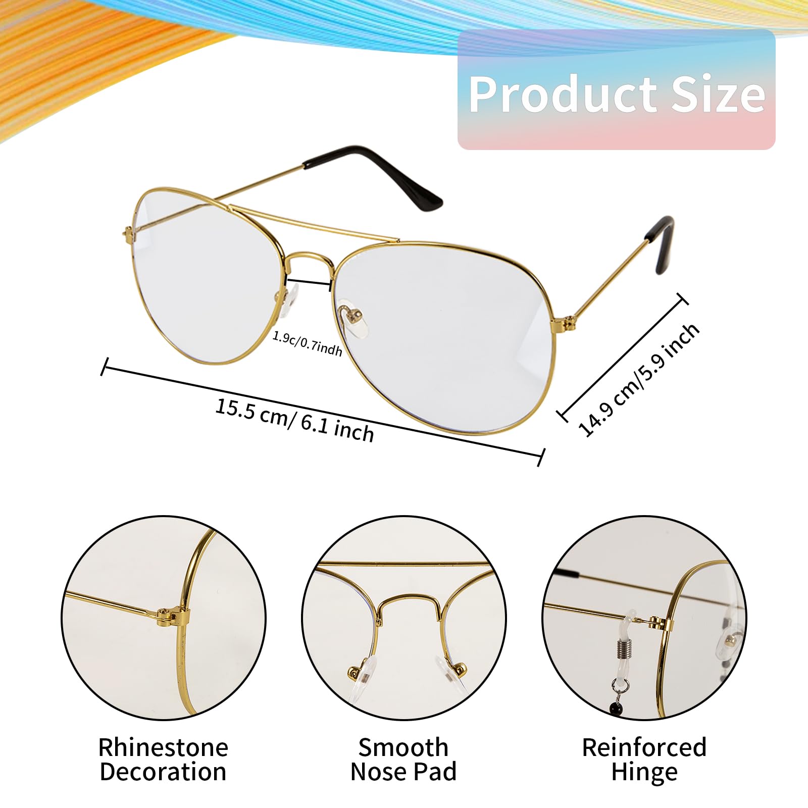 NUMJAW Old Lady Glasses With Chain for all Ages,Old Lady Costume for Women Fake Granny Glasses Grandma Glasses With Chain for 100 Days Of School Costume Dress Up Teacher Costume Grandma Granny Costume