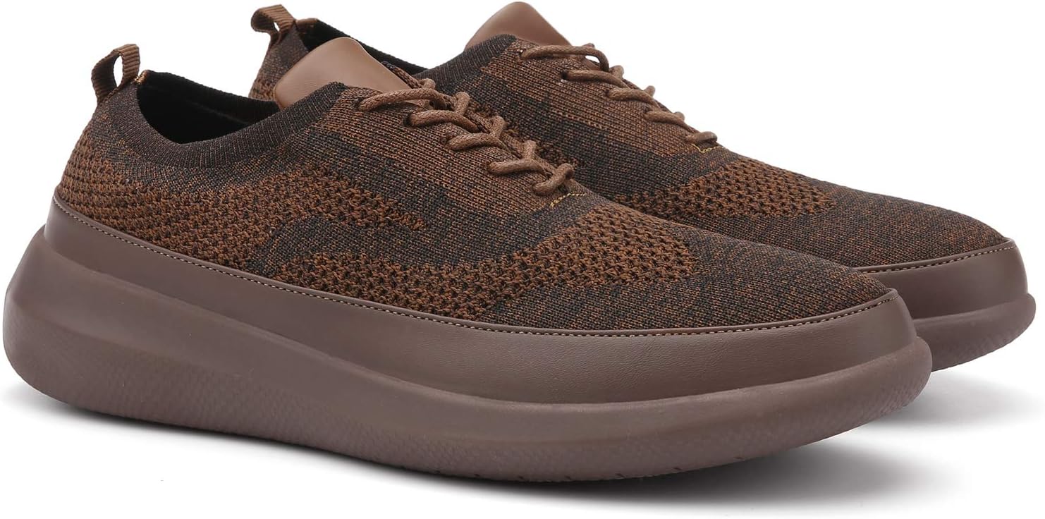 Basic Men's Mesh Wingtip Causual Oxfords Sneaker,Brown,10 M US