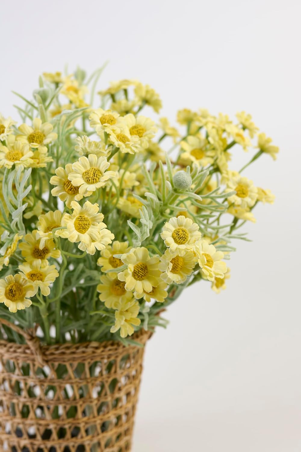 Daisies Flowers Artificial,Persian Leaf,Wild Flower Bouquet,20pcs,Realistic, Silk Flowers for Home Decor Indoor, Wedding Bouquets(Yellow)