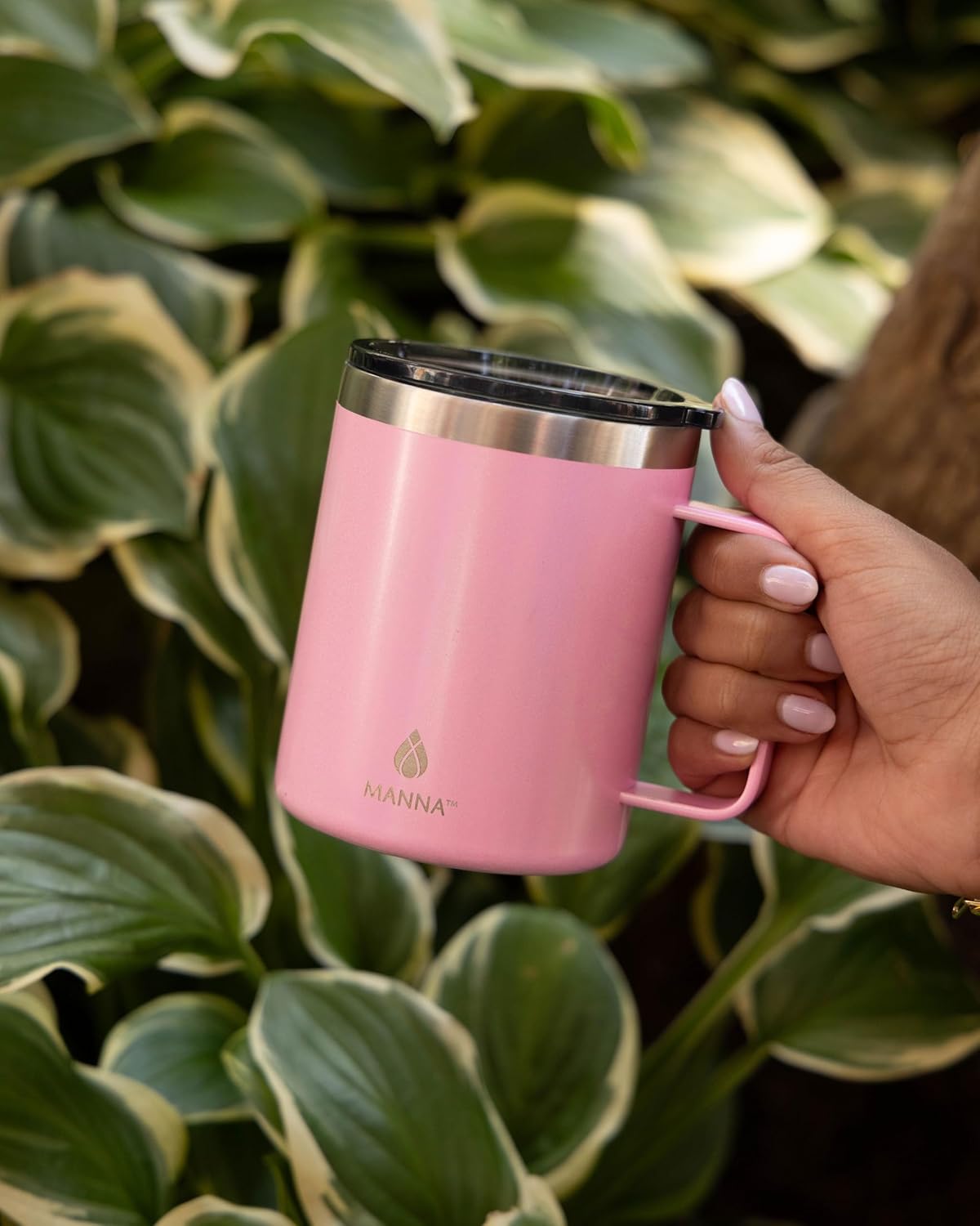 Manna Bluff Mug with Splash-proof Sliding Lid - 12 Oz - Vivid Pink - Image 4