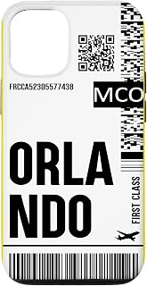 iPhone 12/12 Pro Orlando Flight Ticket Boarding Pass City Airplane Travel Case