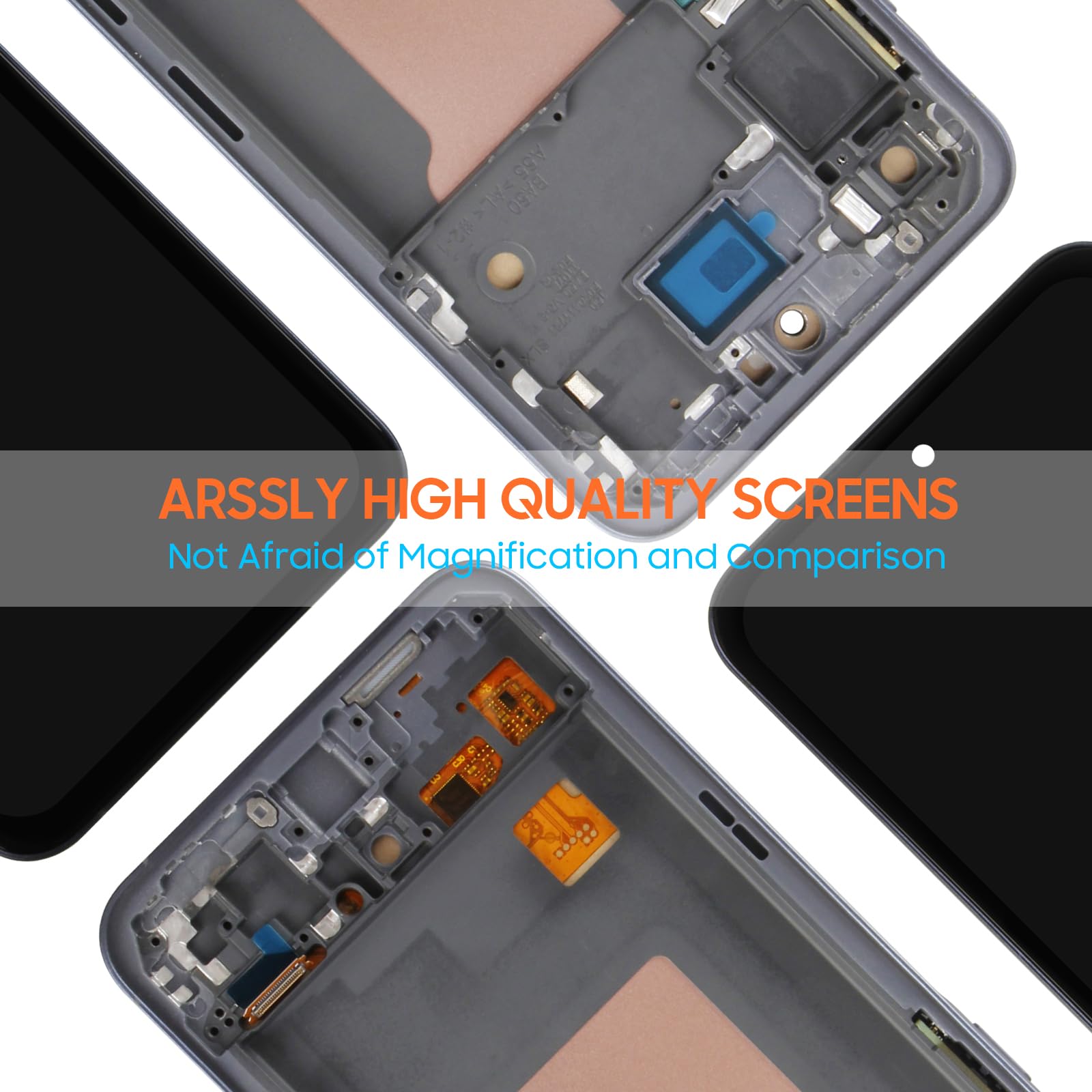 for Samsung Galaxy A55 5G Screen Replacement - for Samsung A55 5G LCD Display Touch Screen for Galaxy A556V SM-A556B/DS SM-A556E LCD Digitizer Glass Assembly Kits (with Frame, No Fingerprint)