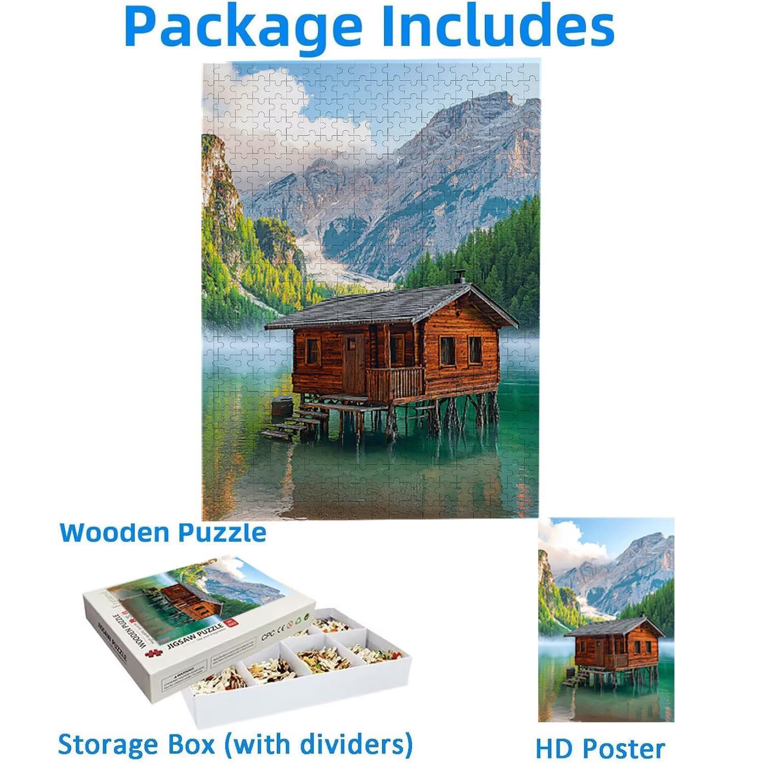Puzzle dla dorosłych, 1000 elementów, malownicze jeziora, 1000 elementów, puzzle dla dorosłych, gra edukacyjna, 76 x 50 cm, odpowiednie do dekompresji i dekoracji ścian pokoju, prezenty j-208