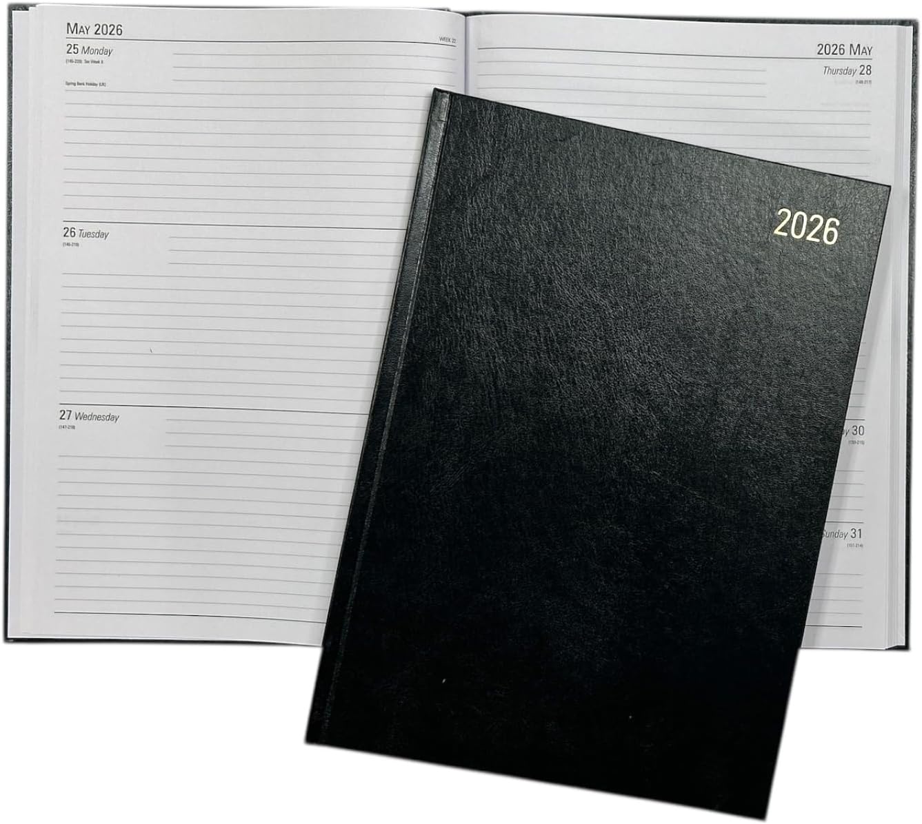 Janrax 2026 A4 Week To View Black Desk Diary