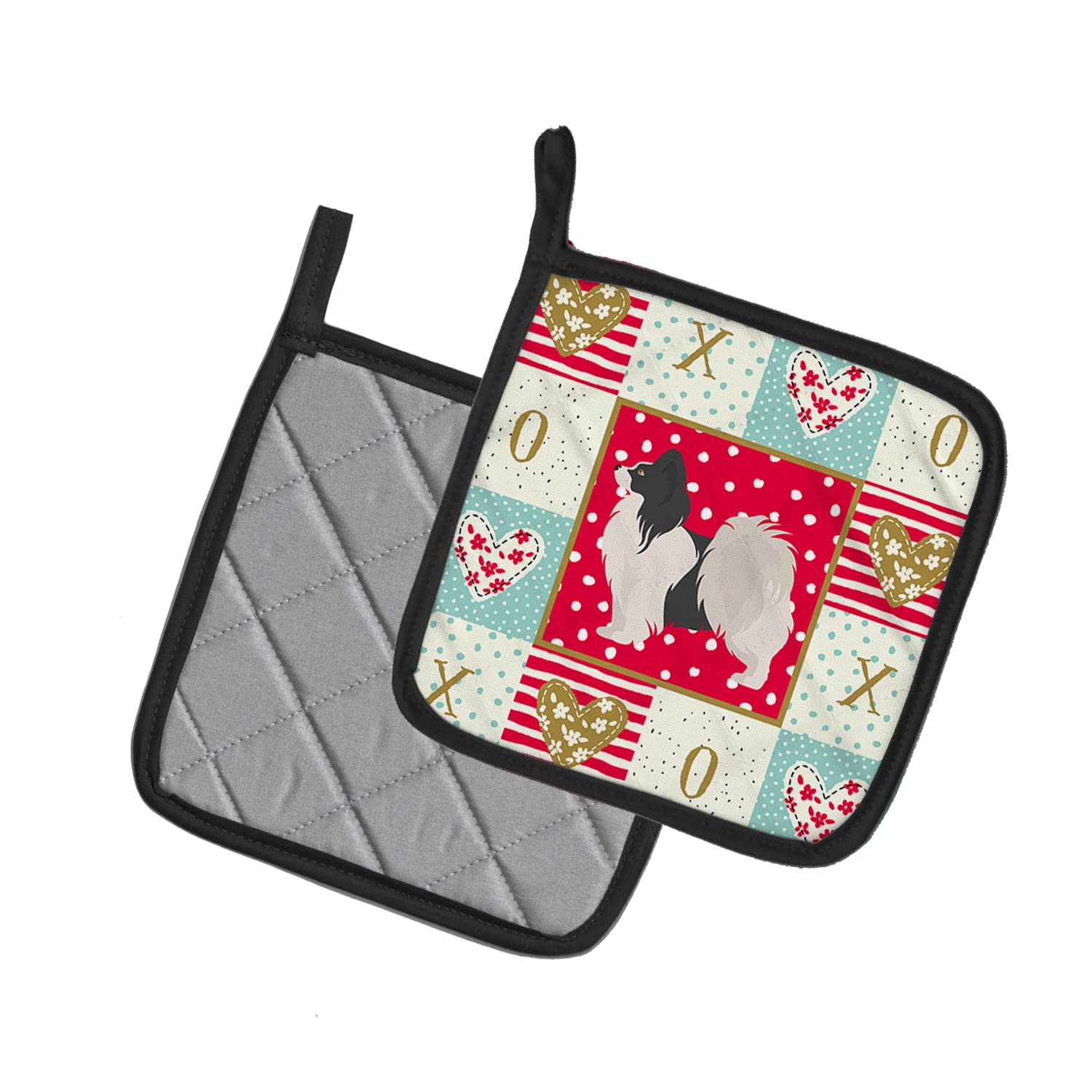 Caroline's Treasures Carolines Treasures CK5872PTHD Papillon #2 Love Topflappen, Stoff, Mehrfarbig, 7.5HX7.5W